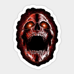 Red Screaming Skull Sticker